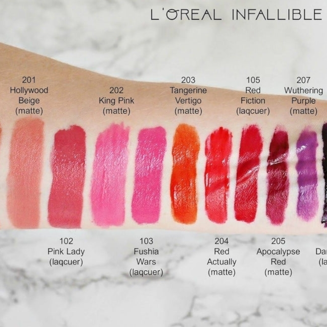 Loreal Paris Lip Paint Matte Liquid Lipstick 202 King Pink