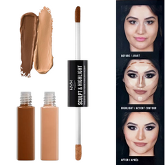 Nyx Professional Makeup Sculpt & Highlight Face Duo Stick - 04 Cinnamon/Peach