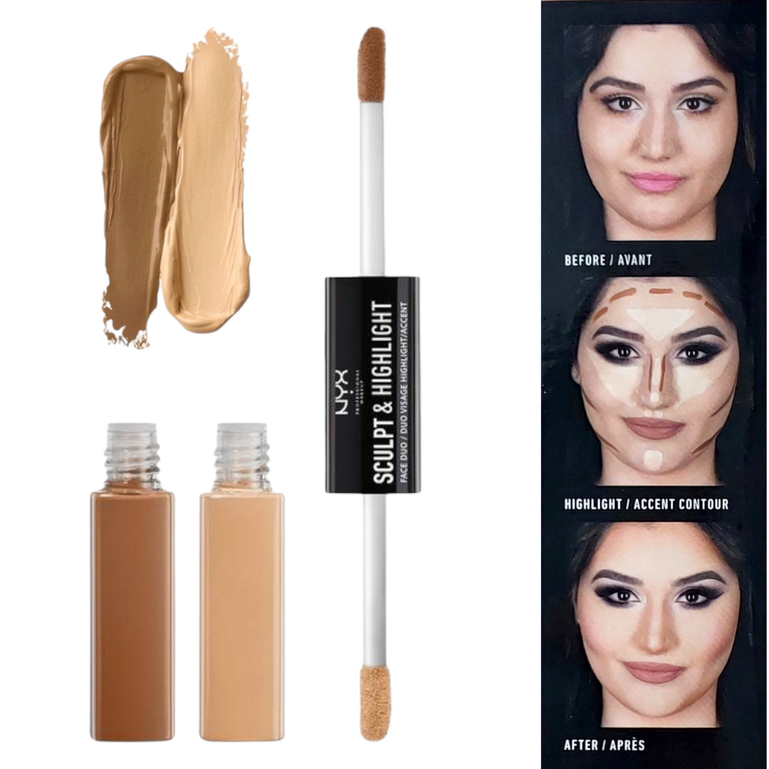 Nyx Professional Makeup Sculpt & Highlight Face Duo Stick - 02 Almond/Light