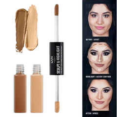 Nyx Professional Makeup Sculpt & Highlight Face Duo Stick - 02 Almond/Light