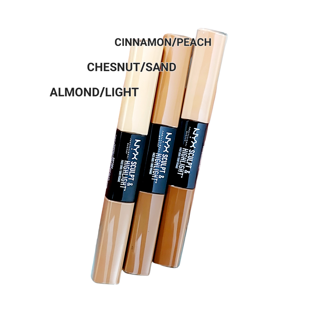Nyx Professional Makeup Sculpt & Highlight Face Duo Stick - 02 Almond/Light