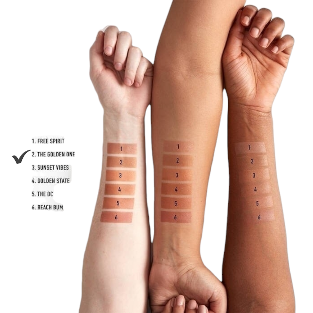 NYX CALIFORNIA BEAMIN'
FACE & BODY BRONZER-THE GOLDEN ONE